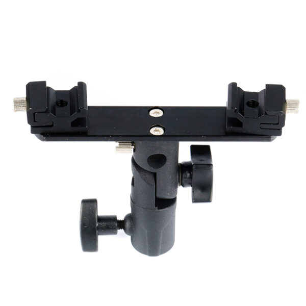 Double Twins Dual Hot Shoe Speedlight Stand Bracket Mount Holder for