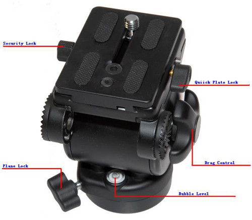 E-IMAGE Weifeng EI-717AH ( 717A, 3453, 3451 ) Fluid Drag Tripod Head Flat Base ( 0 - 6 Kg )